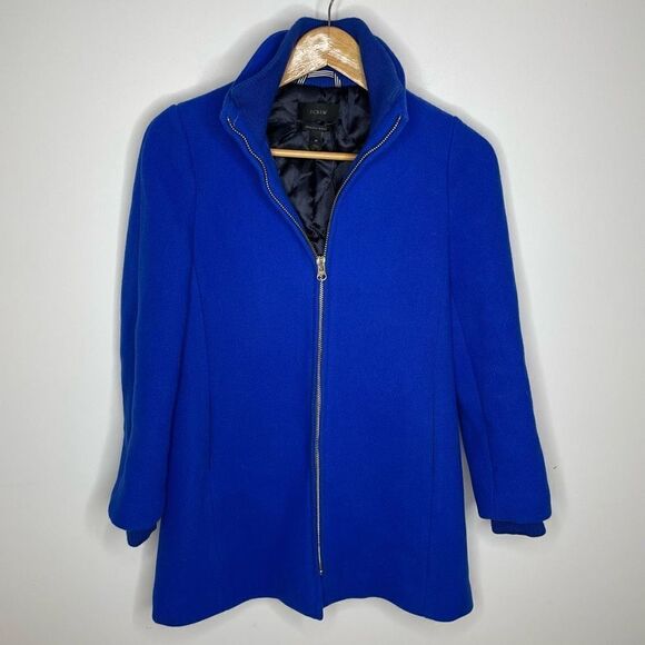 J Crew Stadium Lodge Italian Wool Pea Coat Cobalt Blue 2p H2770 Peacoat 2 petite - Picture 8 of 9